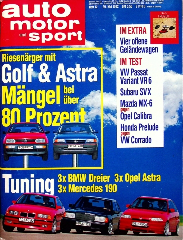 Deckblatt Auto Motor und Sport (12/1992)